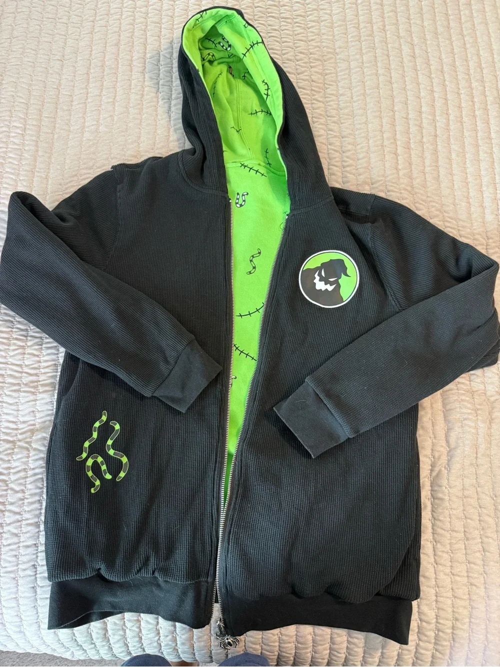 Disney Nightmare Before Christmas Oogie Boogie Reversible Hoodie (Adults Medium)